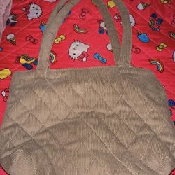 Brown Corduroy Tote Bag