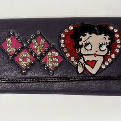 Betty Boob , Purple Leather Wallet