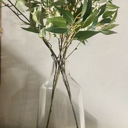 Farmhouse Glass Vase/greenery