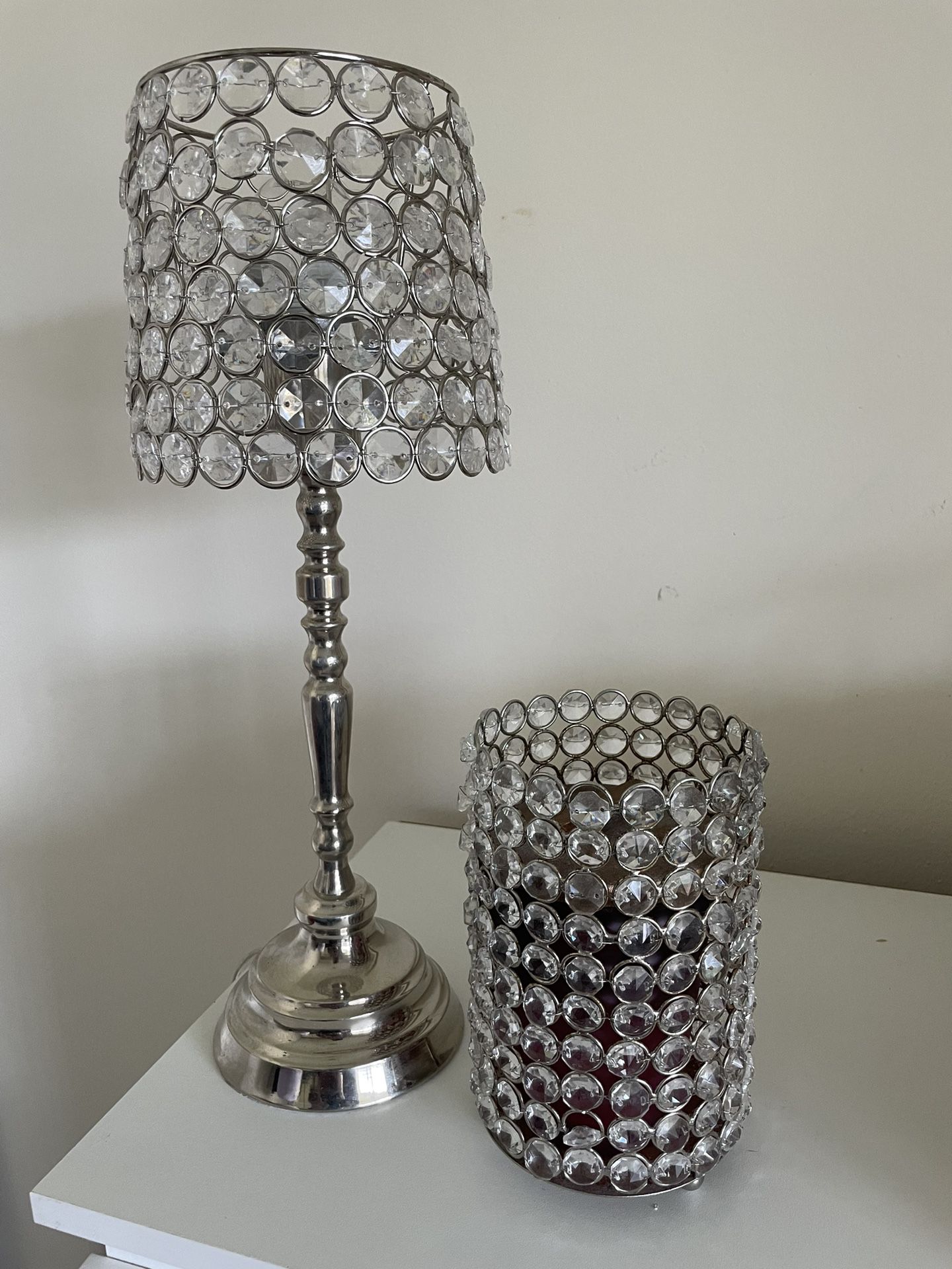 Lamp W/  Matching Candle Holders Left