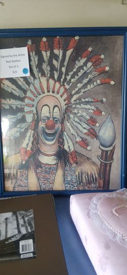 Vintage Red Skelton Clown Prints – Framed Set – 1970s Wall Art
