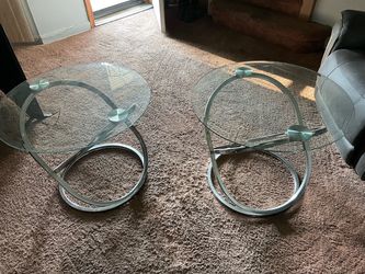 2 Nice glass end tables