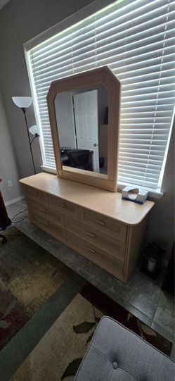 Large dresser with matching mirror