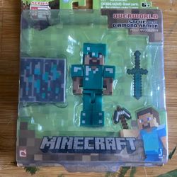 Minecraft Diamond Armored Steve Action Figure Jazwares 2014 Series 2 (Unopened)