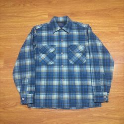 Vintage 90’s Pendleton Plaid Wool Flannel  Size L