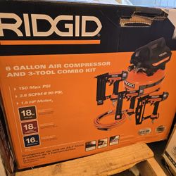 RIDGID
6 Gal. Portable Electric Pancake Air Compressor w/ 18GA Brad Nailer, 16GA Straight Finish Nailer, & 18GA Finish Stapler