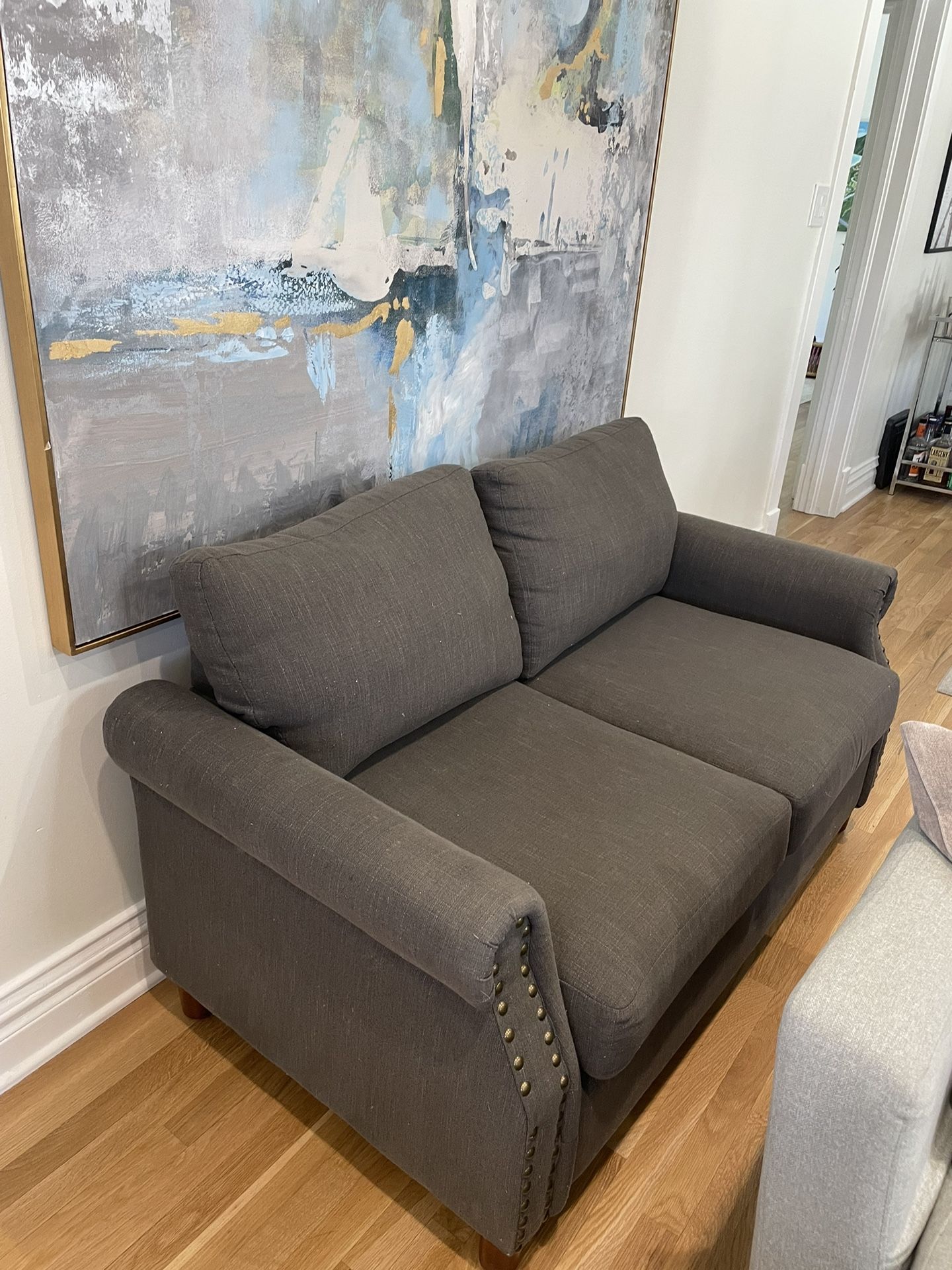 Charcoal Gray Loveseat 