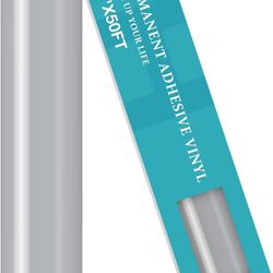 HTVRONT Gray Permanent Vinyl Roll - 12" x 50 FT Glossy Gray Adhesive Permanent Vinyl Compatible with Cricut Cutting Machine, Silhouette, Cameo Cutters