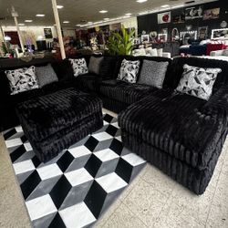 Corduroy Sectional , Matching Ottoman , Same Day Delivery 🚚 