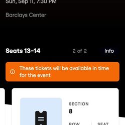My Chemical Romance Tickets Brooklyn New York 9/11//22 Thumbnail
