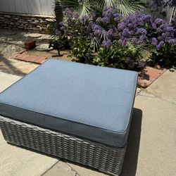 Restoration Hardware ottoman and cushion. 