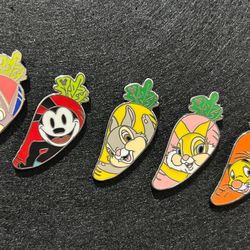 Disney Pins Set of 5 Disney Hong Kong Rabbit Easter Carrot Pins