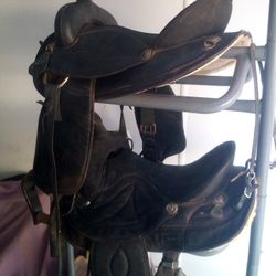 Three Saddle And Rack 