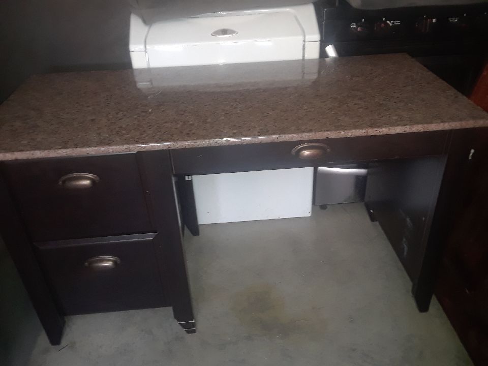 Real wood granite top desk