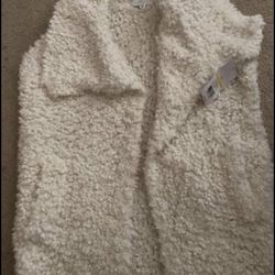 New Womens Medium Ivory Poodle Sweater Vest 
