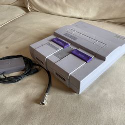 Super Nintendo Console and Cable - SNES