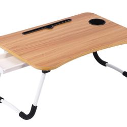Laptop Desk Laptop Bed Stand Foldable Laptop Table Folding Breakfast Tray Portable Lap Standing Desk Reading and Writing Holder with Drawer (NEW)