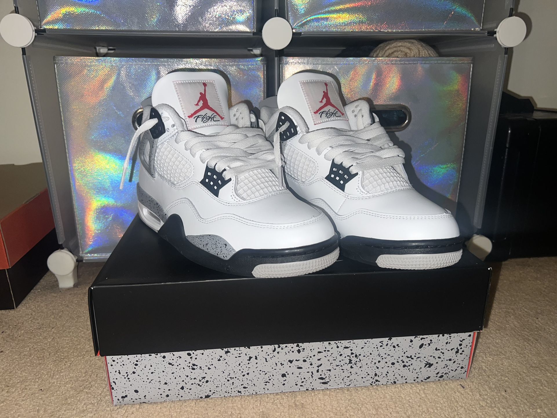 White Cement Retro 4s