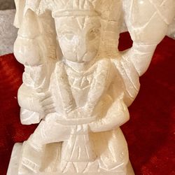 White Stone Hanuman‑Style Deity Statue 5”