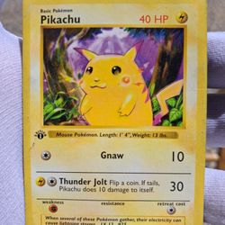 Pokemon red cheeks Pikachu Shadowless 1st Edition DMG