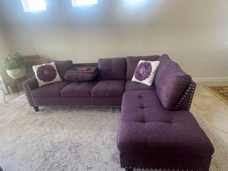 Ebern Designs Purple Lexilynn Upholstered Sectional