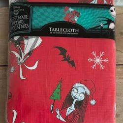 NEW Round Vinyl Tablecloth Nightmare Before Christmas Jack Skellington 70 inch diameter just $5 