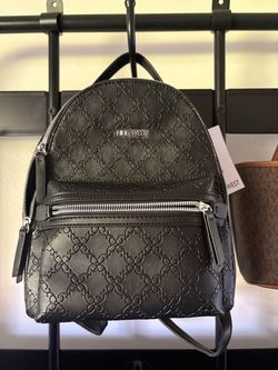 Nine West Black Embossed Mini Backpack