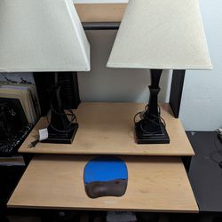 Computer Desk And Lamps Together 