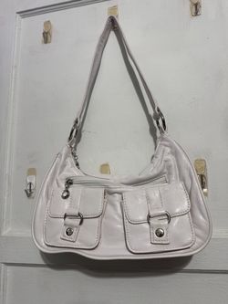 White Faux Leather Shoulder Bag