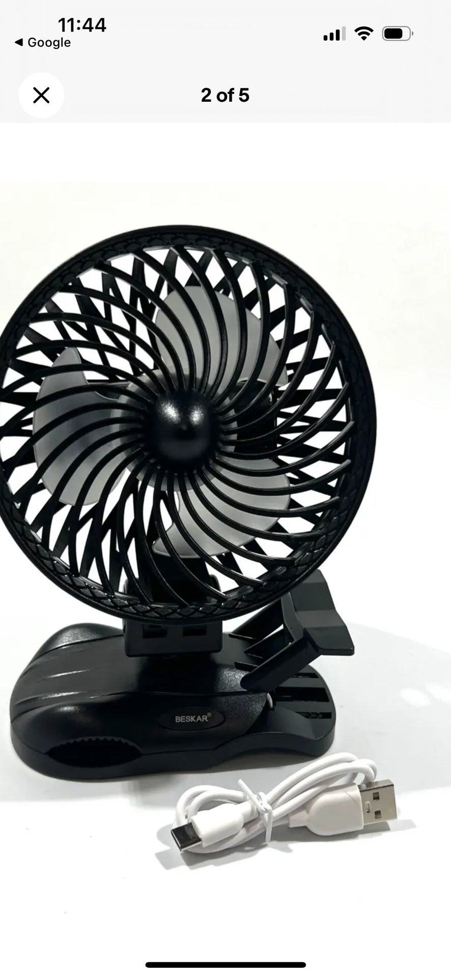 Beskar Desktop Fan 6 Inch Clip On 3 Speeds