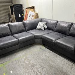 SECTIONAL COUCH LEATHER SOFA 