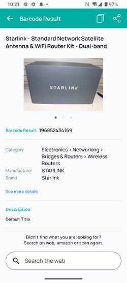 Starlink - Standard Network Satellite Antenna & WiFi Router Kit - Dual-band