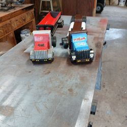 Two Semi Home Made Trucks Toys