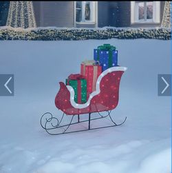 Holiday Living 40-in Freestanding Sleigh Yard decoration with Clear LED Lights