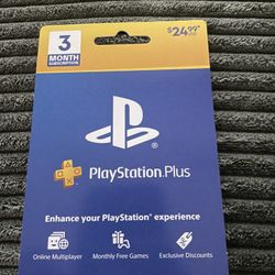 3 - Month PlayStation Plus Code - Unused