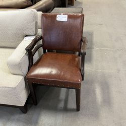Faux Leather Brown Vinyl Vintage Captain Chair (in Store) 