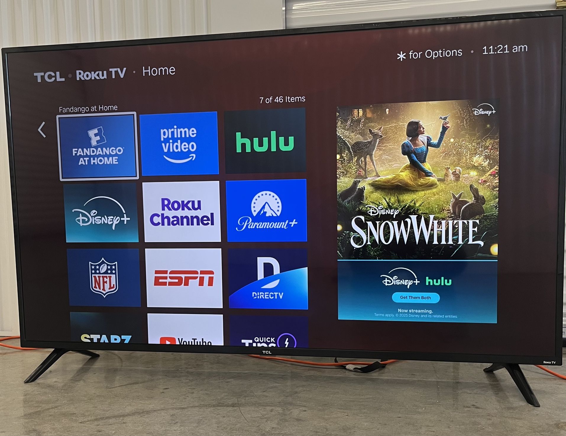 65” 4K UHD Roku Smart TCL Tv