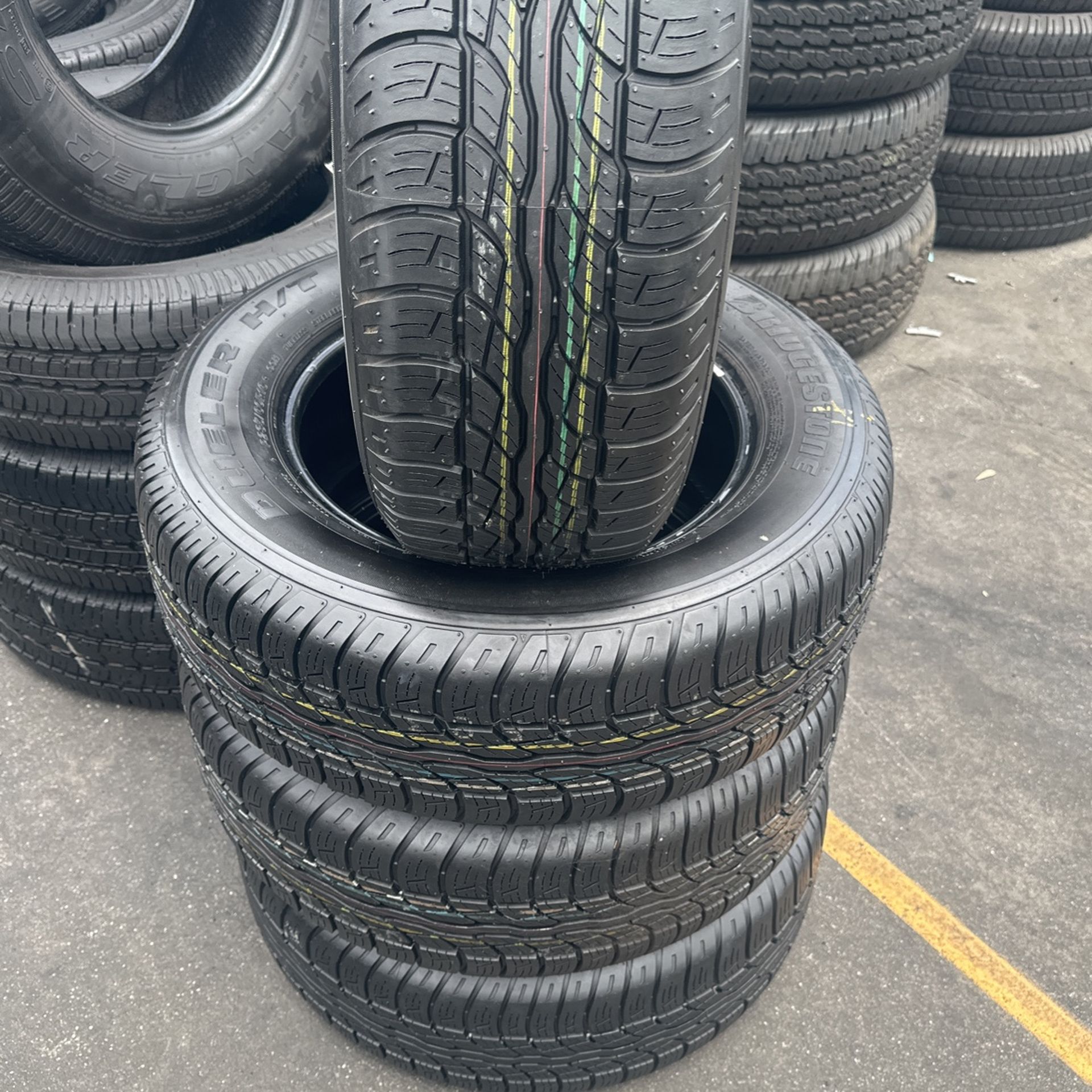 Set FOUR TIRES 235/60/16 BRIDGESTONE DULER GOOD USED 95%TREAD LIFE. $250. We have 265/70/17, 265/70/16, LT 245/75/16, 245/65/17, 225/70/16 AND More