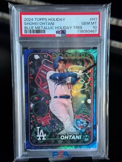2024 topps holiday blue metallic holiday tree #H1 shohei Ohtani PSA 10