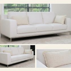 WHITE LEATHER SOFA