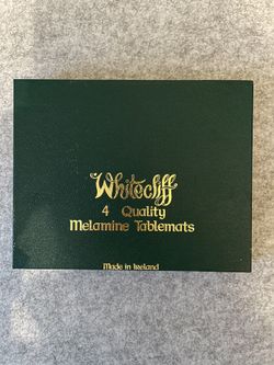 Whitecliff Melamine Table Mats + 4 Drink Trivets To Match- Made In Ireland-Vintage