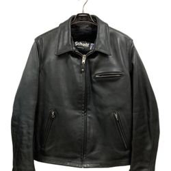 Schott 643 EVS Black Single Riders Leather Jacket Steerhide w/ Boa Liner Size 38 Made in USA Vintage