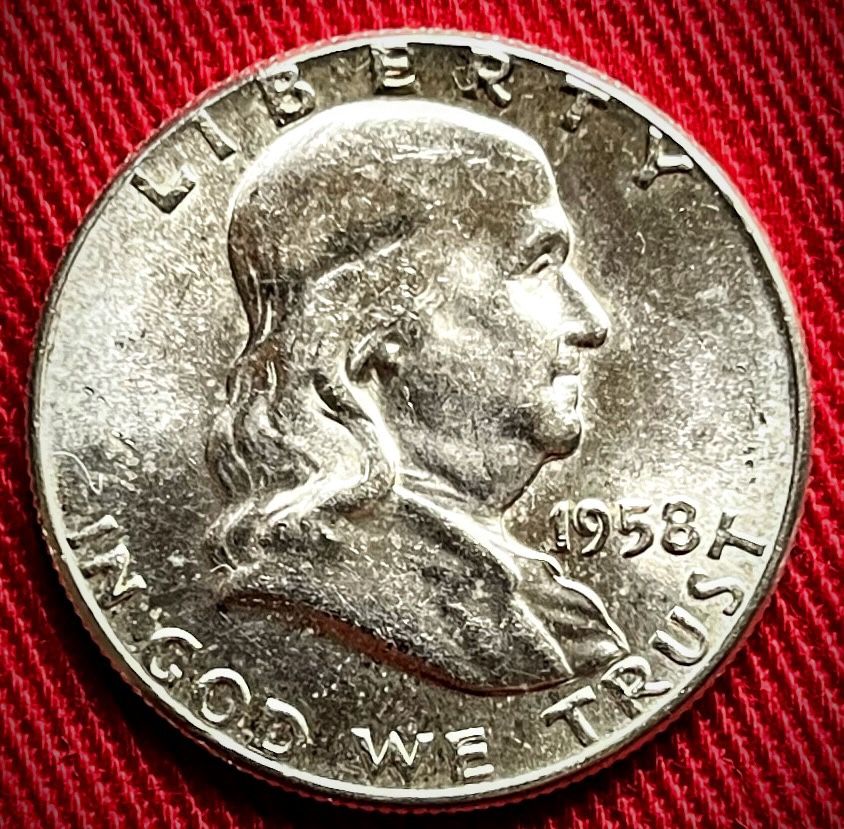 Beautiful 1958 Franklin Half Dollar - 90% Silver