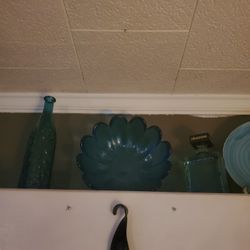 Vintage Bottle And Turquoise Bowl