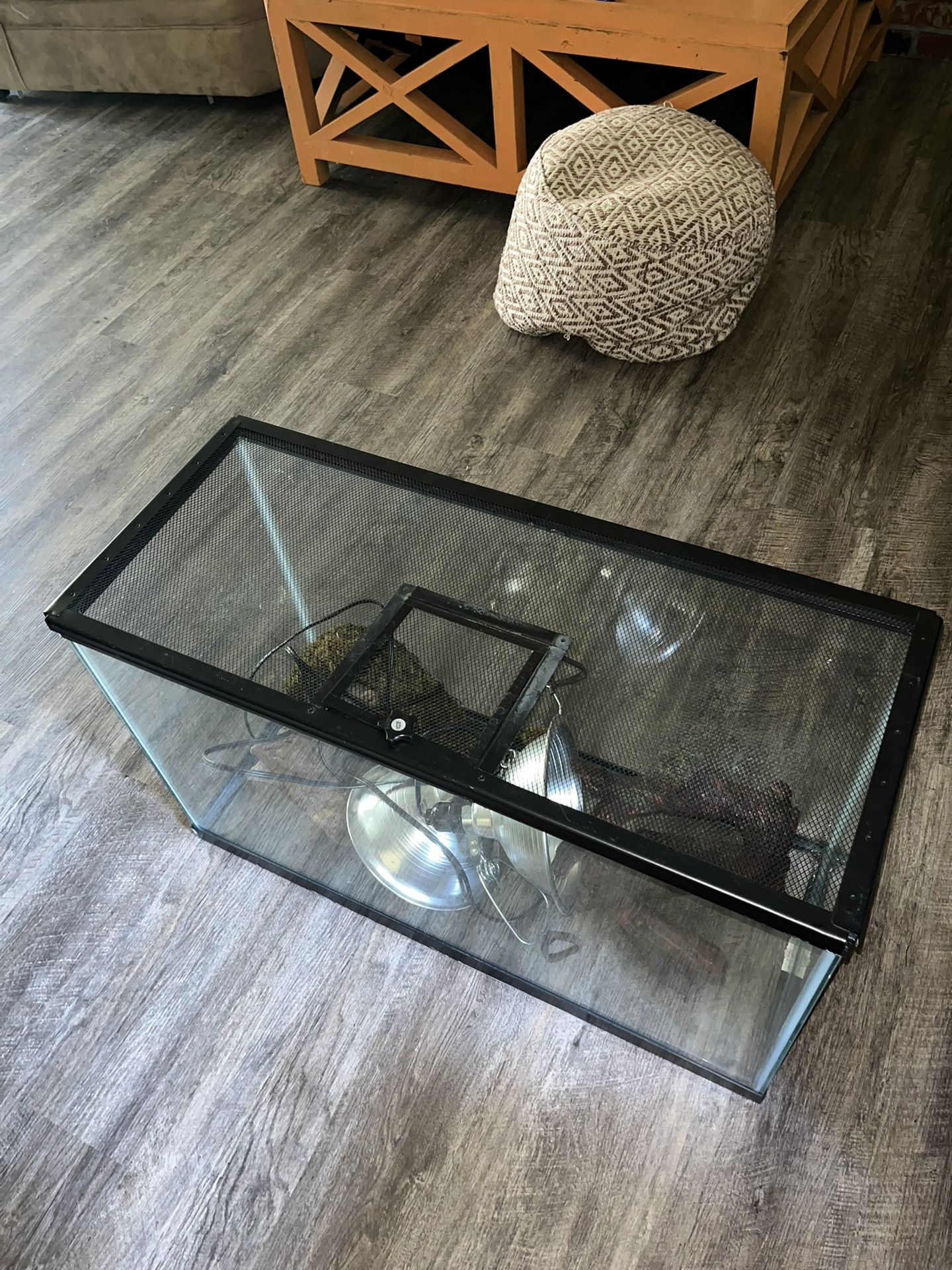Tank + two clip on lamps and three decor items