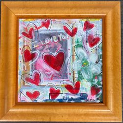 Acrylic Heart Love Painting