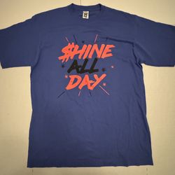 NWOT  Zumba Wear Fitness T Shirt  Shine All Day Printed  Purple Infrared  Unisex  Size M / L  One Size Fits Most