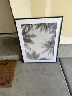 Framed Black and White Palm Tree Print