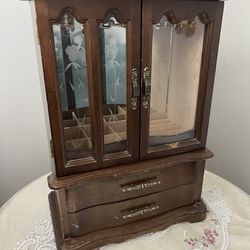 Vintage Wooden Antique Style Jewelry Box Organizer
