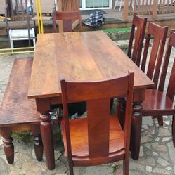 World Market Sourav Series 7-Piece Hard Wood Rustic Dining Set